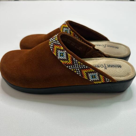 Minnetonka Suede Clogs with Beading - Picture 5 of 7